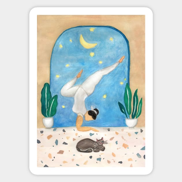 Moon Yoga Sticker by Petras